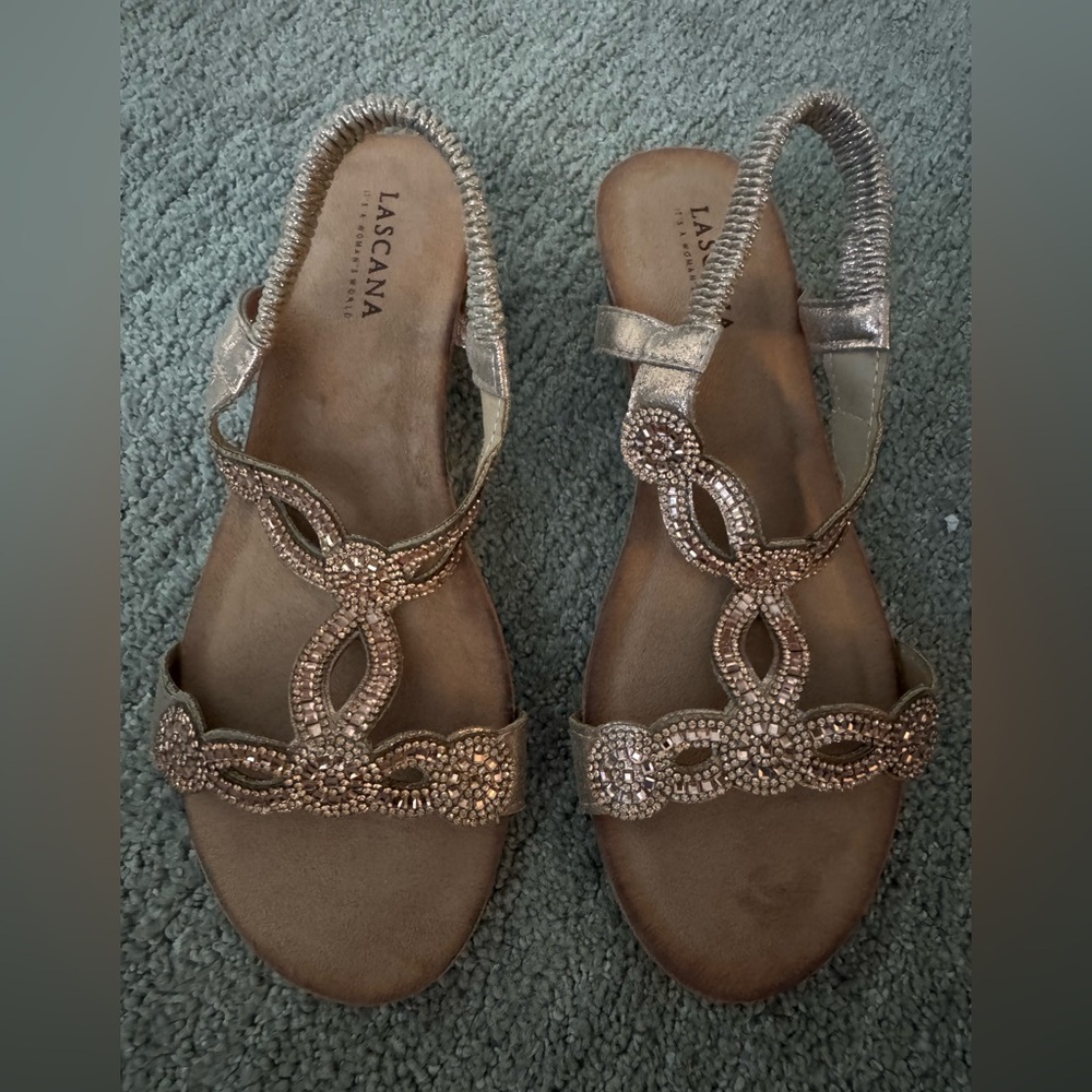 Lascana Women's Elegant Gold Sandals